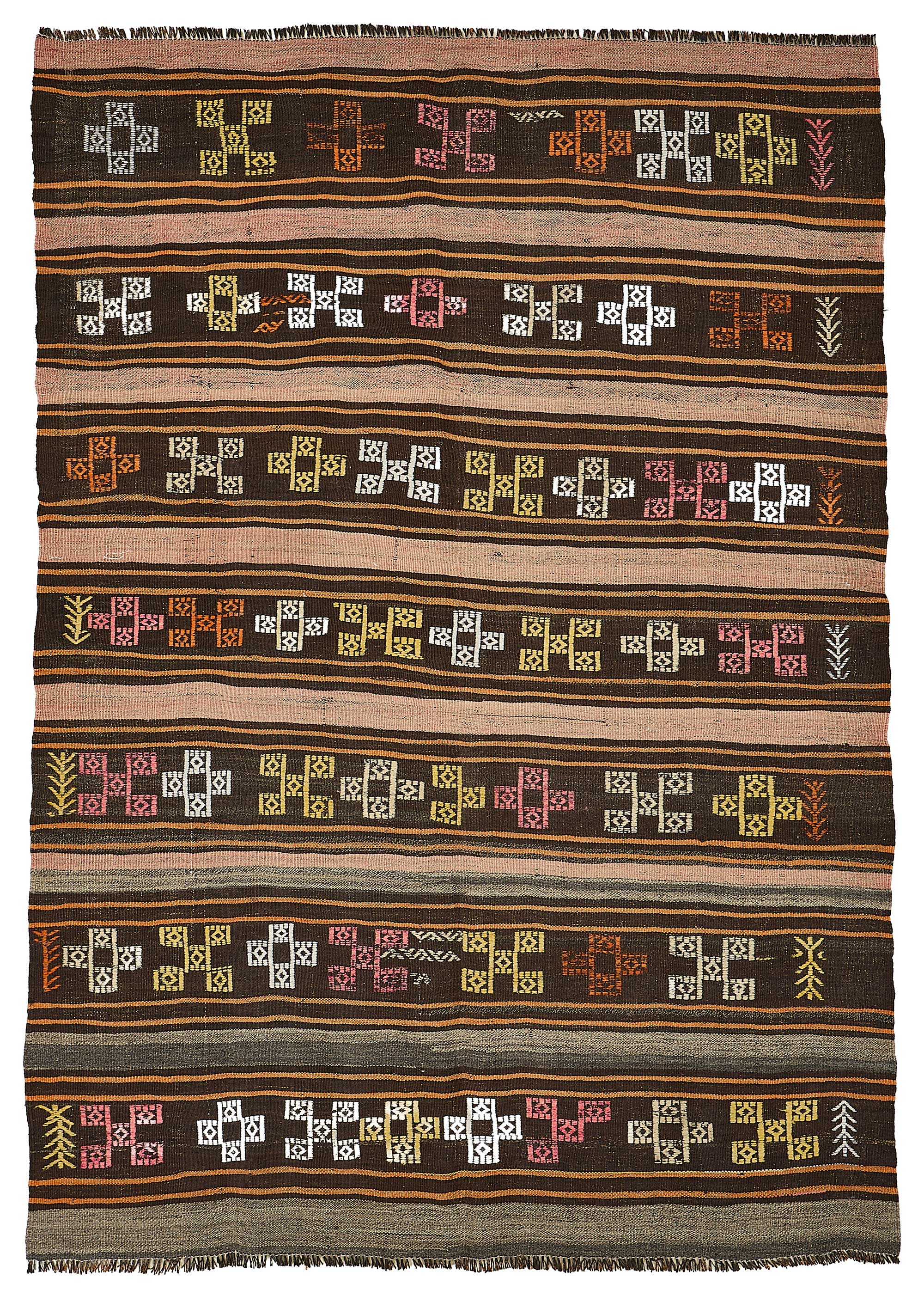 6x9 Vintage Turkish Goat Hair Kilim Rug - 51286