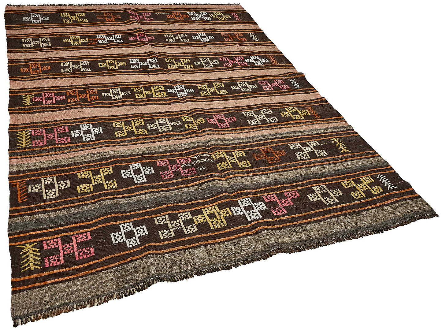 6x9 Vintage Turkish Goat Hair Kilim Rug - 51286