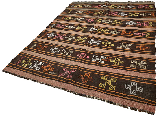6x9 Vintage Turkish Goat Hair Kilim Rug - 51286