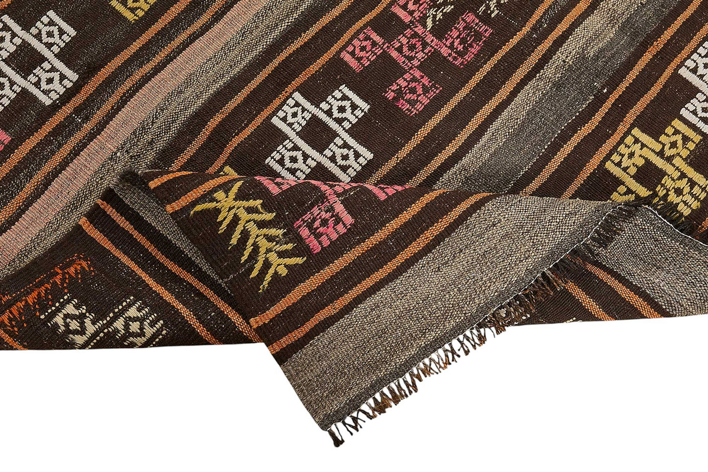 6x9 Vintage Turkish Goat Hair Kilim Rug - 51286