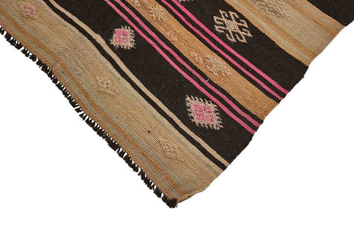 7x9 Vintage Turkish Goat Hair Kilim Rug - 51288