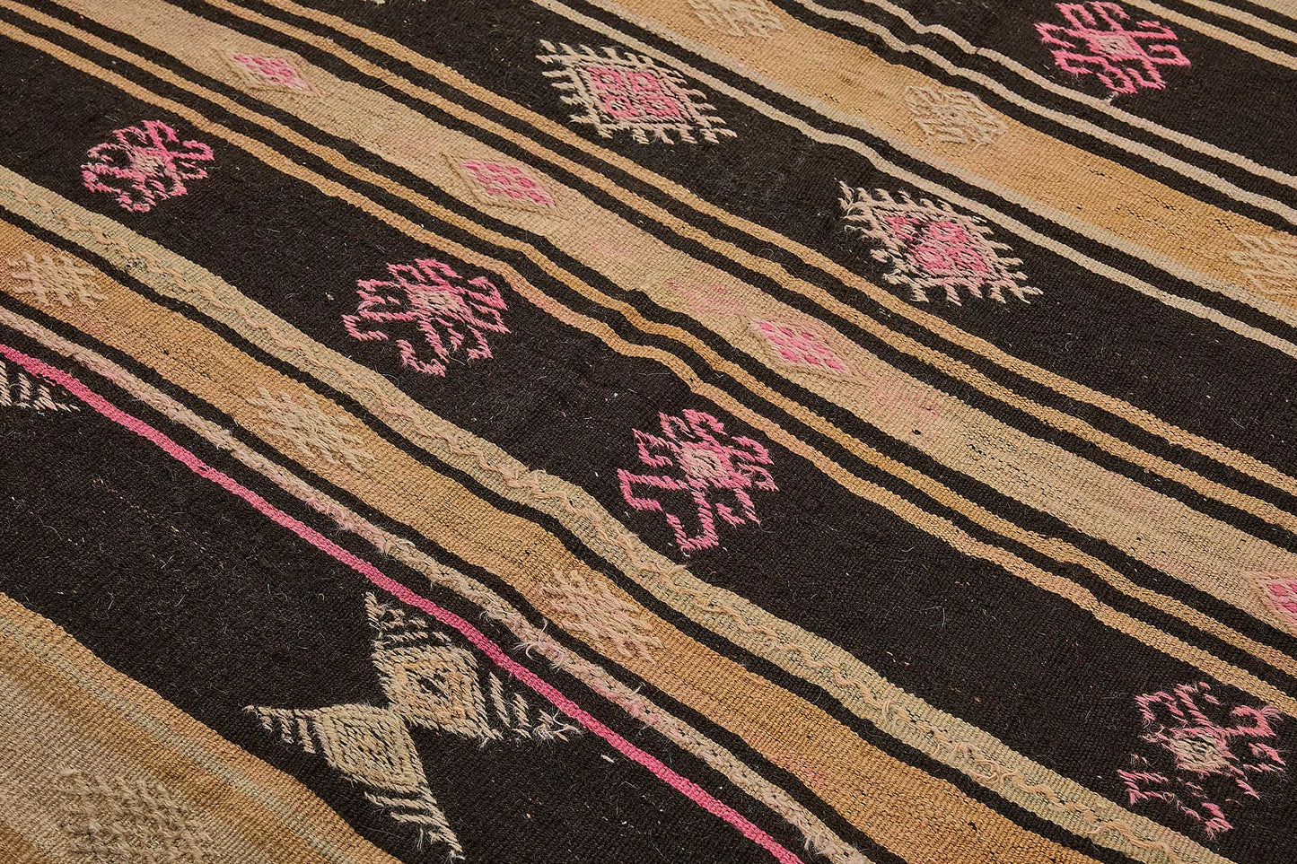 7x9 Vintage Turkish Goat Hair Kilim Rug - 51288
