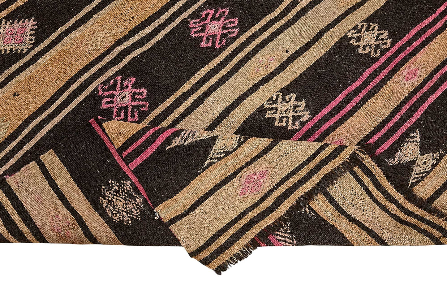 7x9 Vintage Turkish Goat Hair Kilim Rug - 51288