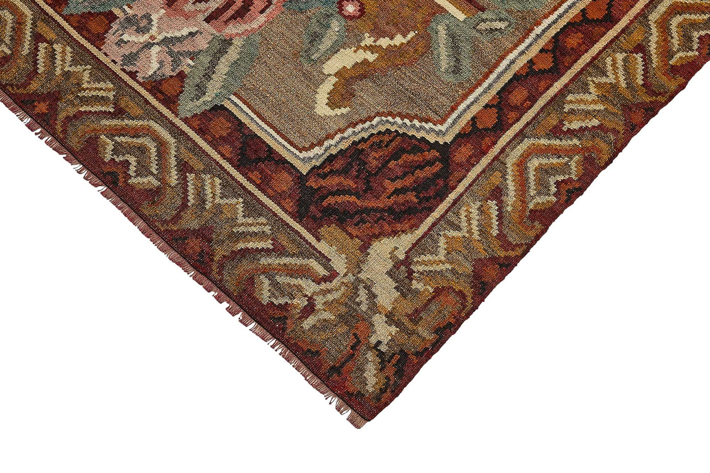 7x10 Brown Vintage Moldovan Kilim Rug - 51290