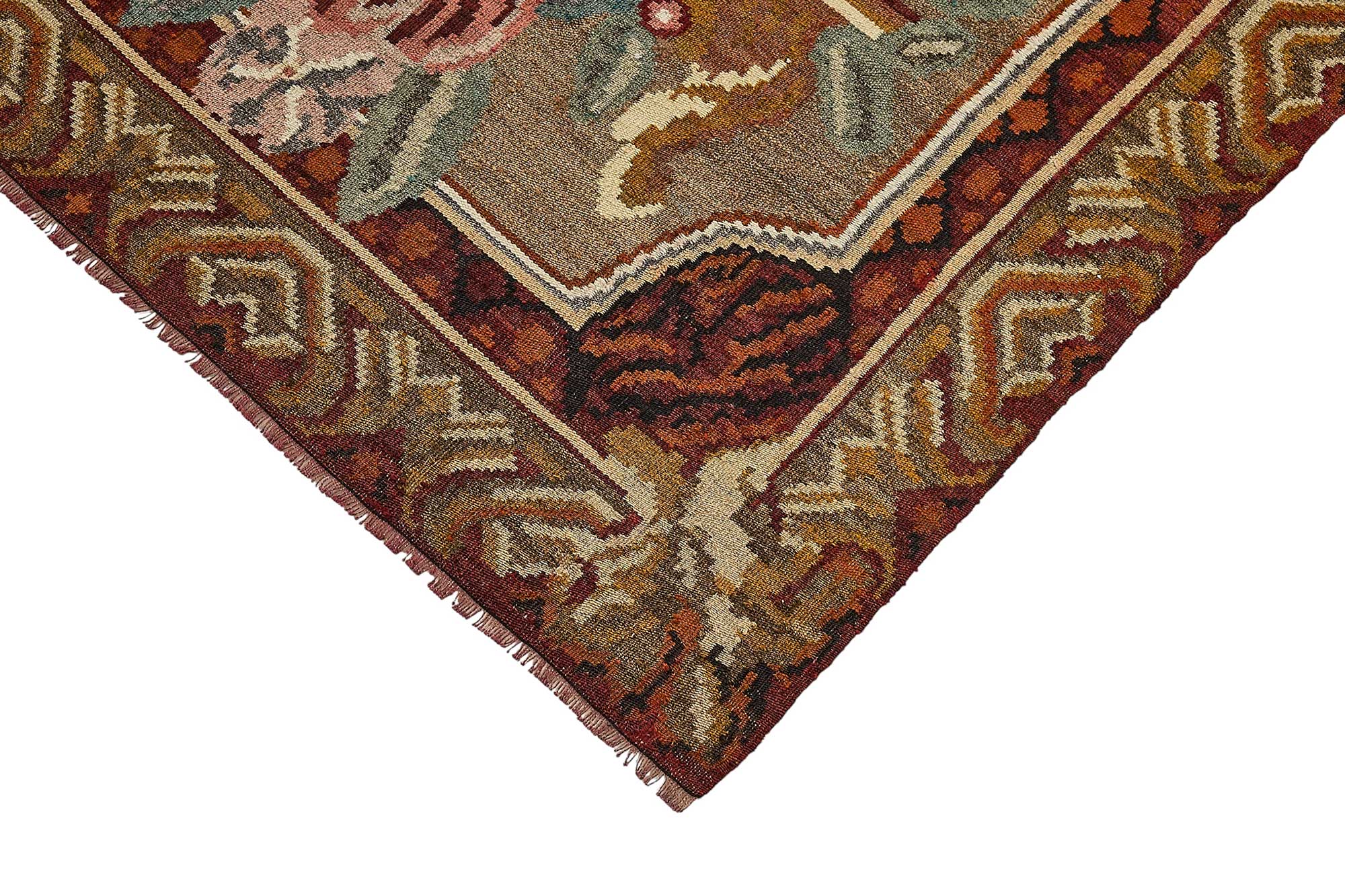 7x10 Brown Vintage Moldovan Kilim Rug - 51290