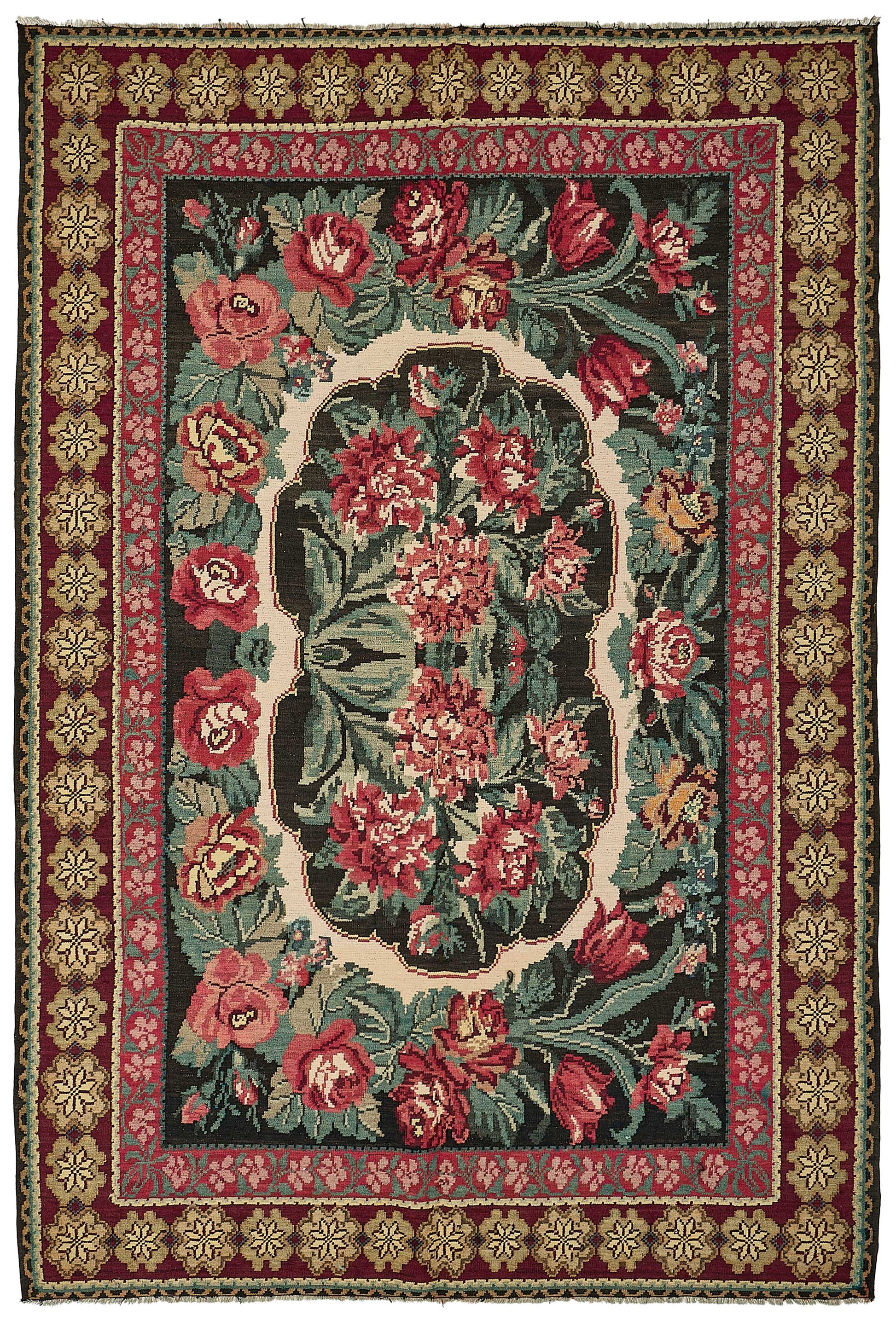 7x11 Red Vintage Moldovan Kilim Rug - 51297