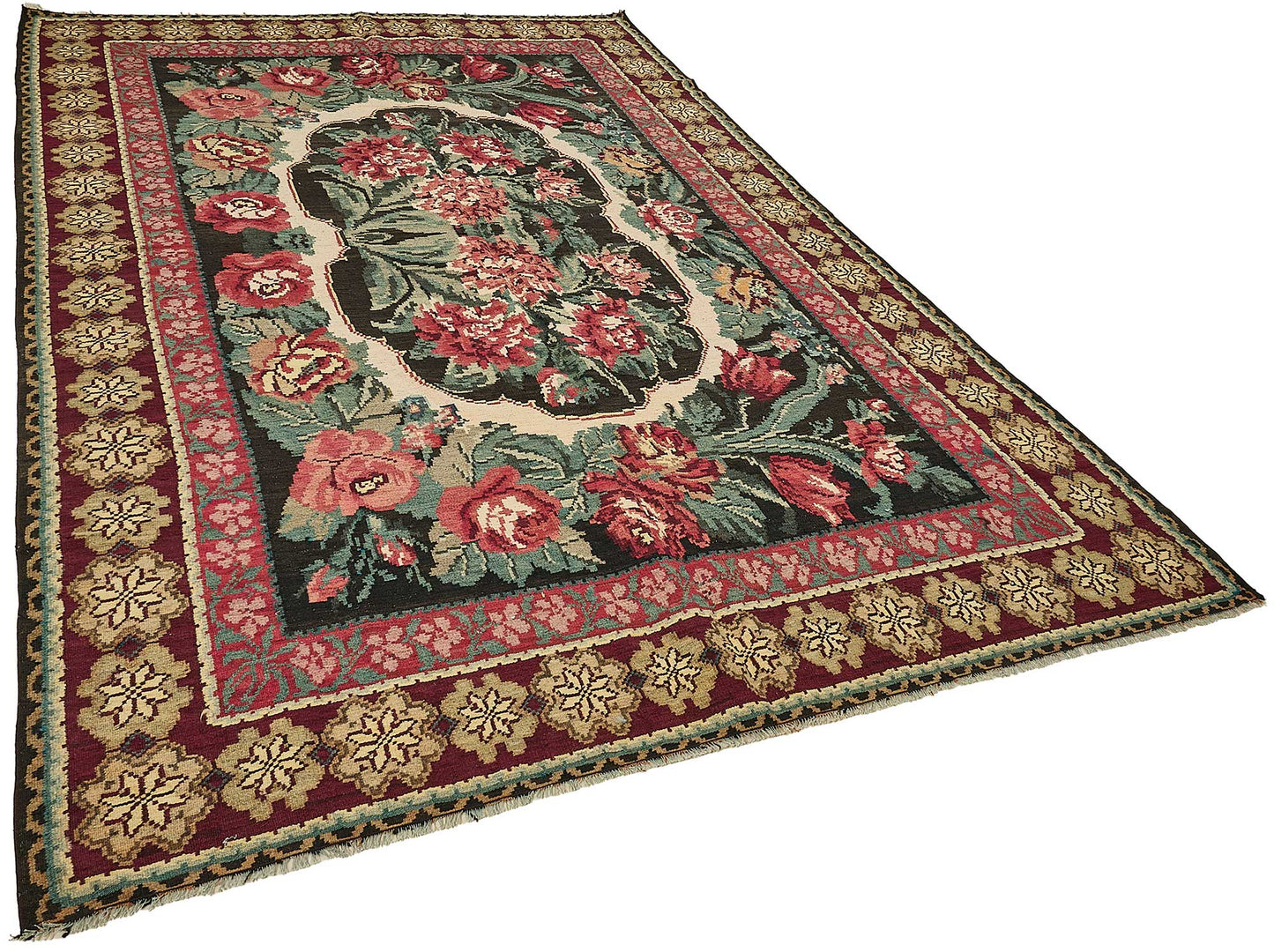 7x11 Red Vintage Moldovan Kilim Rug - 51297