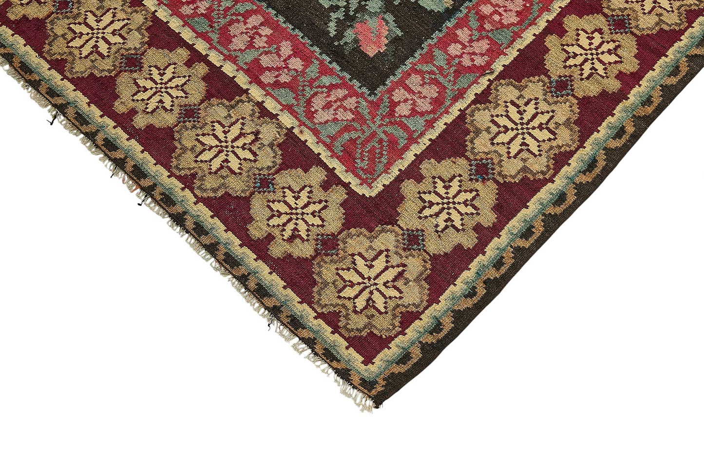 7x11 Red Vintage Moldovan Kilim Rug - 51297