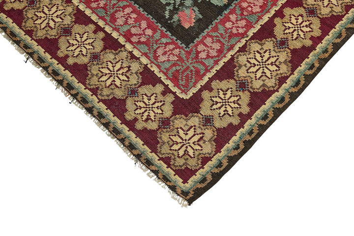 7x11 Red Vintage Moldovan Kilim Rug - 51297