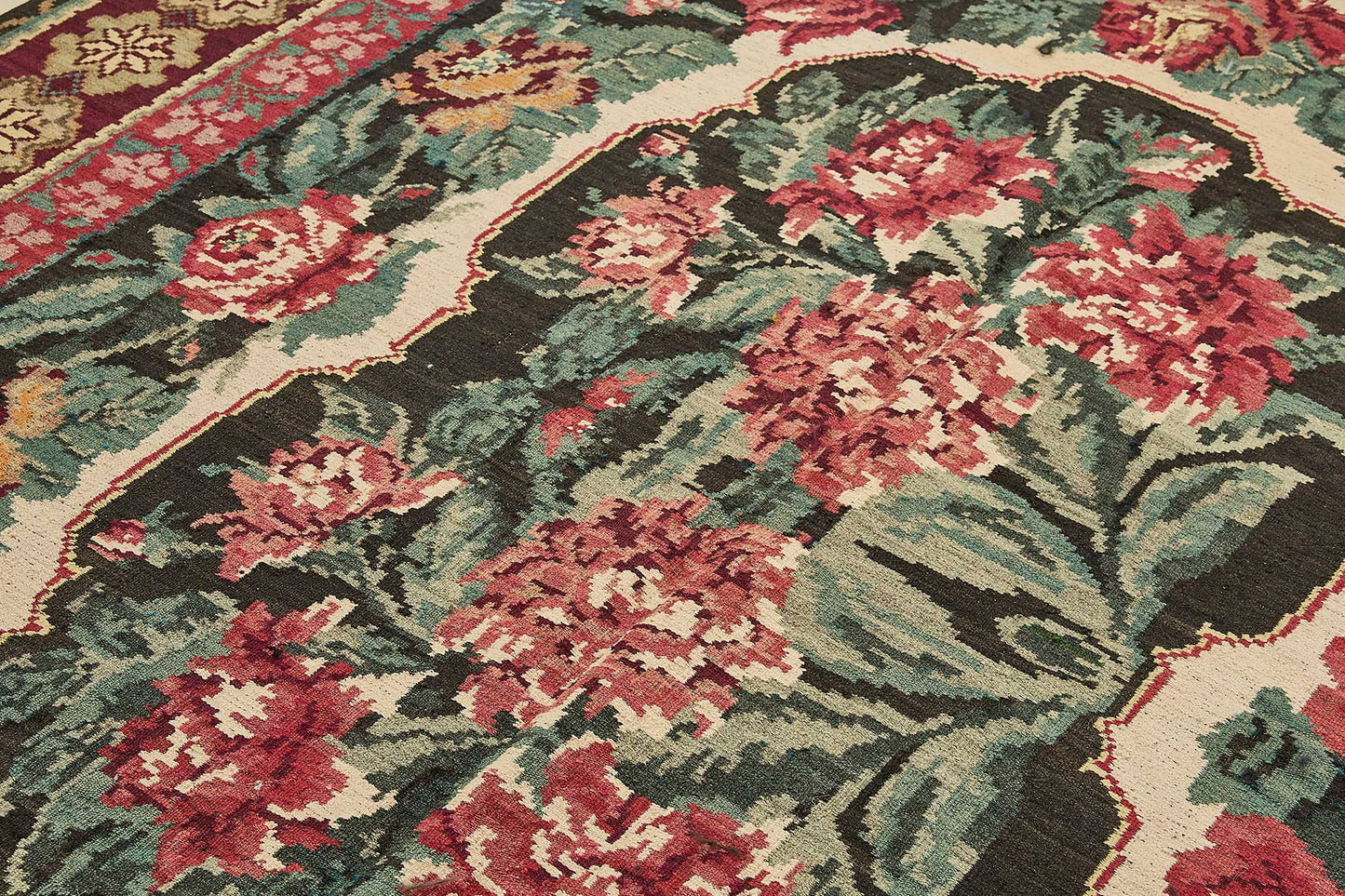 7x11 Red Vintage Moldovan Kilim Rug - 51297