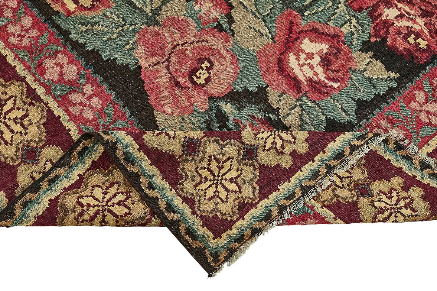 7x11 Red Vintage Moldovan Kilim Rug - 51297