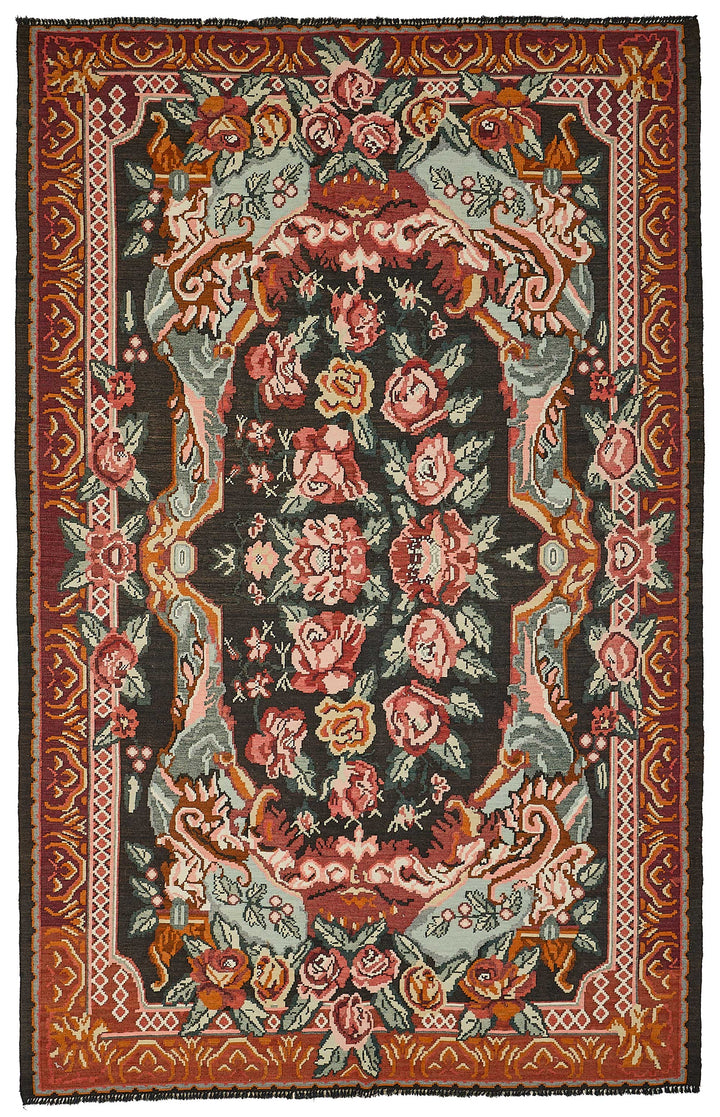 7x11 Red Vintage Moldovan Kilim Rug - 51299