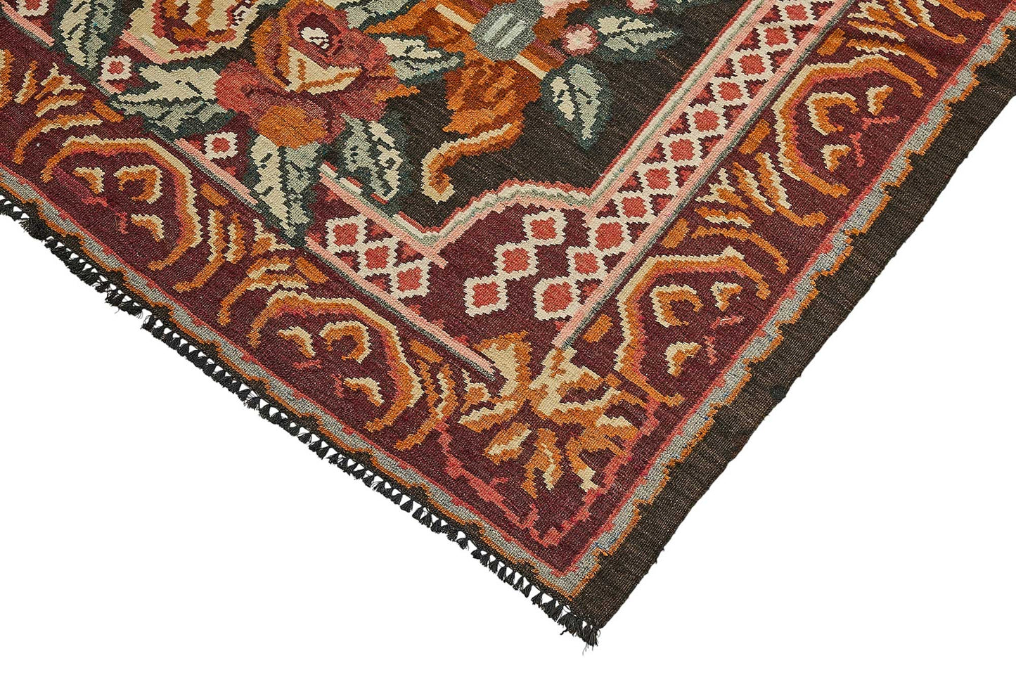 7x11 Red Vintage Moldovan Kilim Rug - 51299
