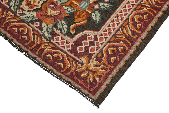 7x11 Red Vintage Moldovan Kilim Rug - 51299