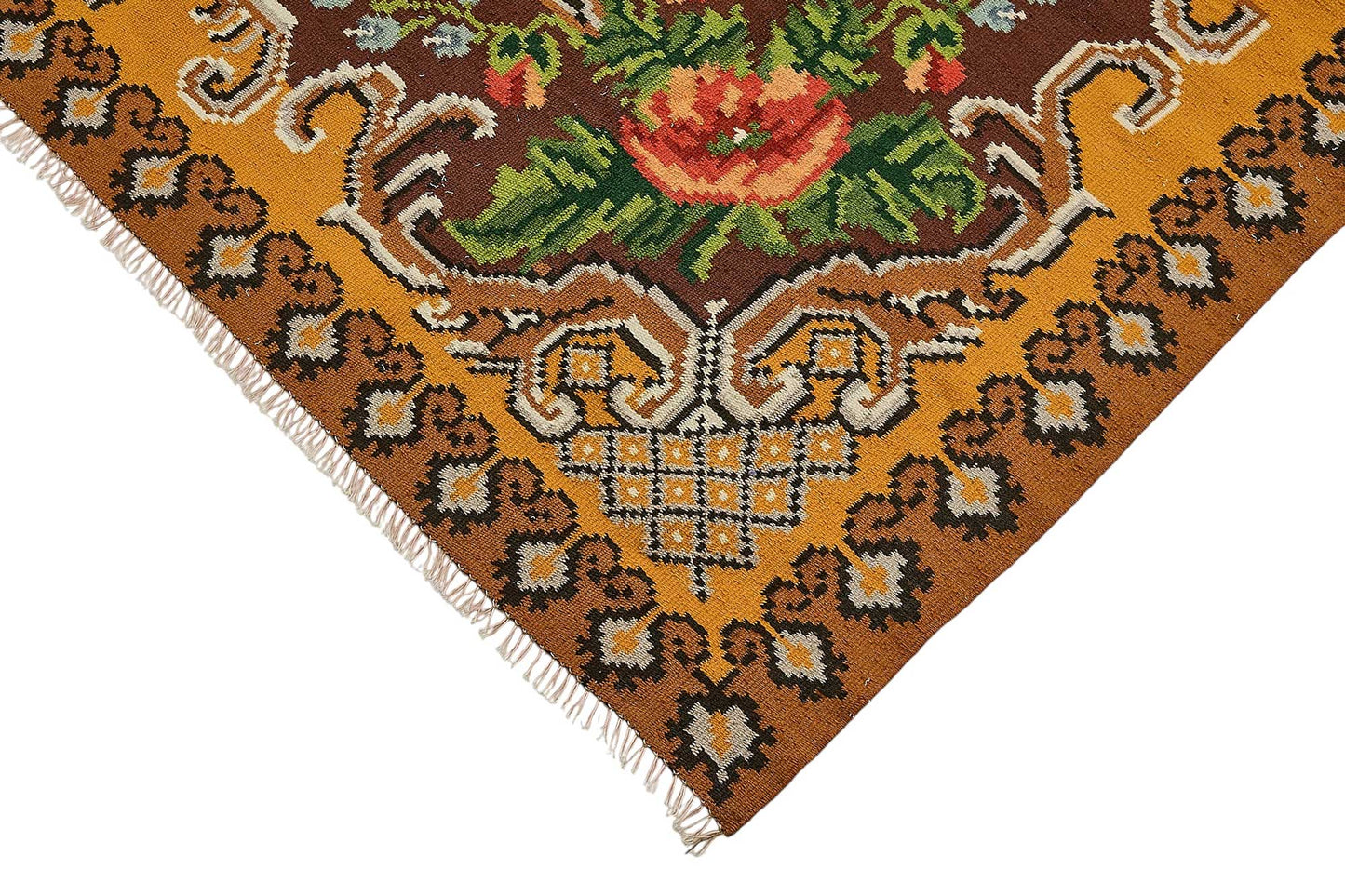 6x9 Yellow Vintage Moldovan Kilim Rug - 51300