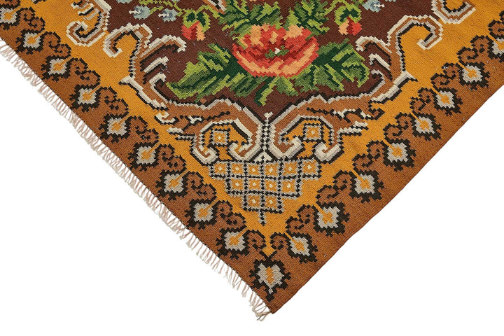 6x9 Yellow Vintage Moldovan Kilim Rug - 51300