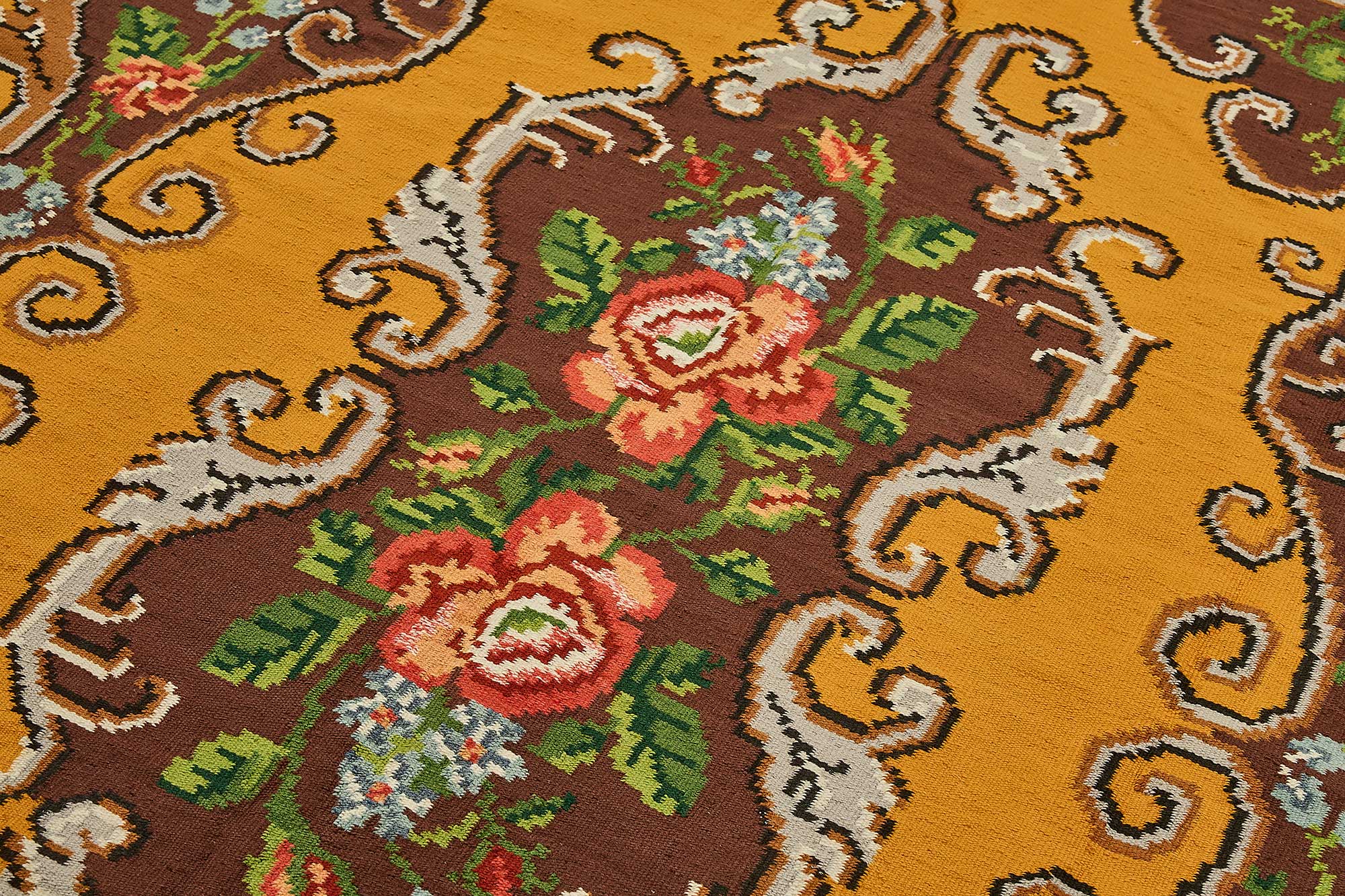 6x9 Yellow Vintage Moldovan Kilim Rug - 51300