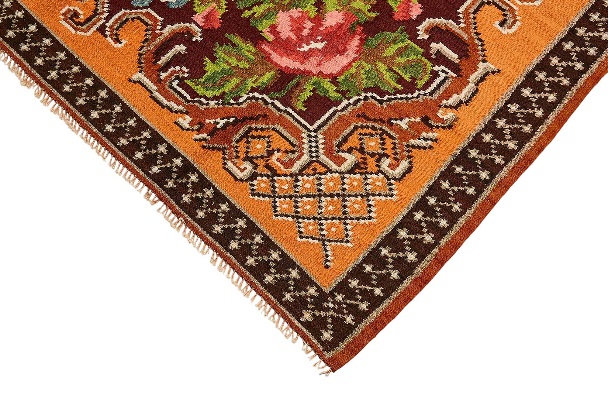 6x9 Orange Vintage Moldovan Kilim Rug - 51302