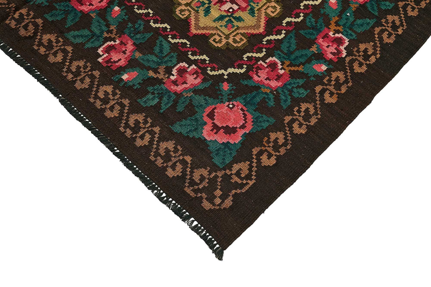 5x9 Black Vintage Moldovan Kilim Rug - 51303