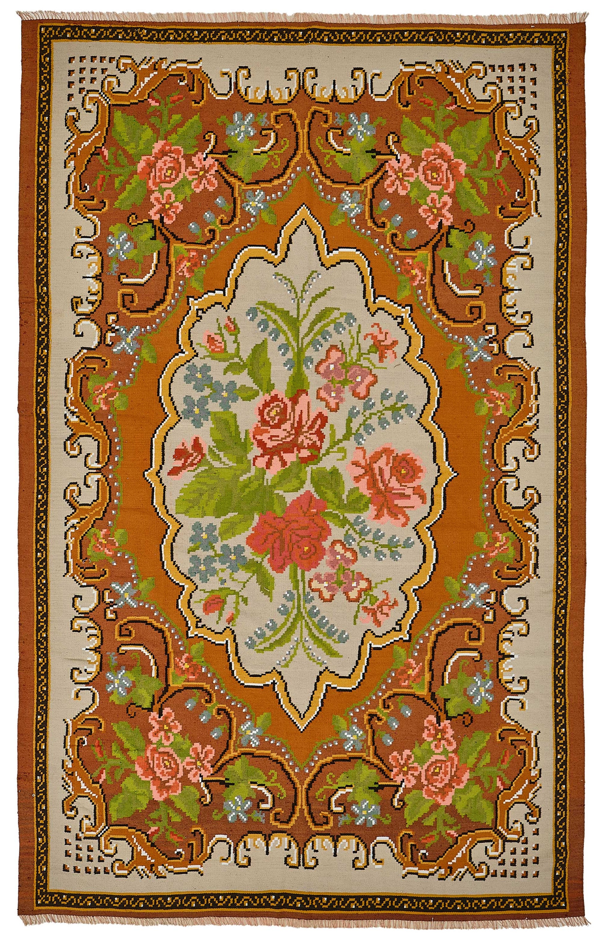 6x10 Beige Vintage Moldovan Kilim Rug - 51304