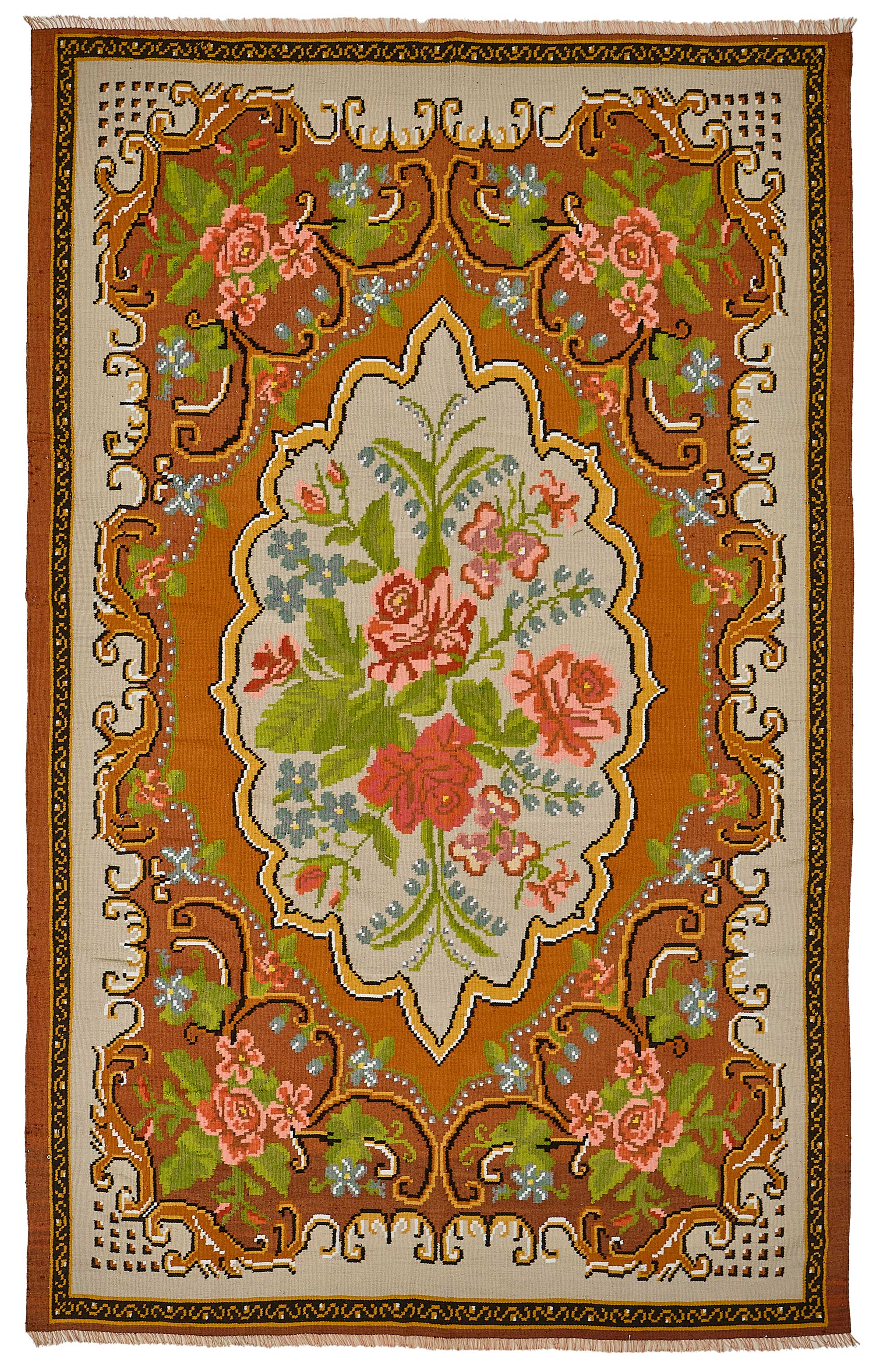 6x10 Beige Vintage Moldovan Kilim Rug - 51304