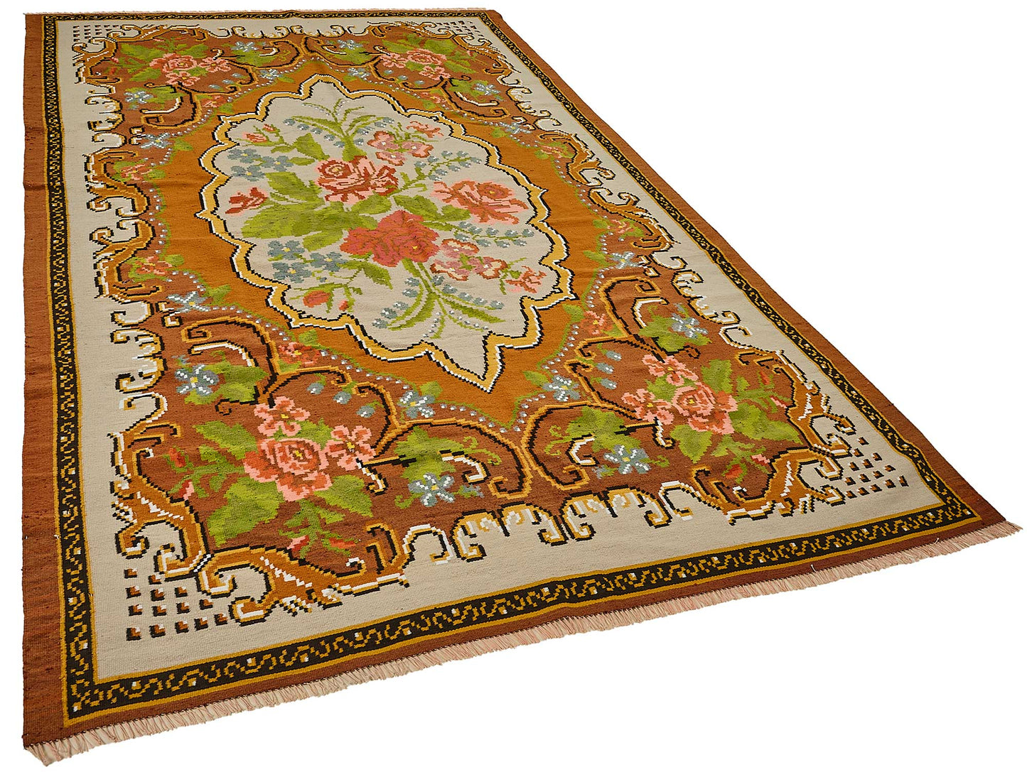 6x10 Beige Vintage Moldovan Kilim Rug - 51304