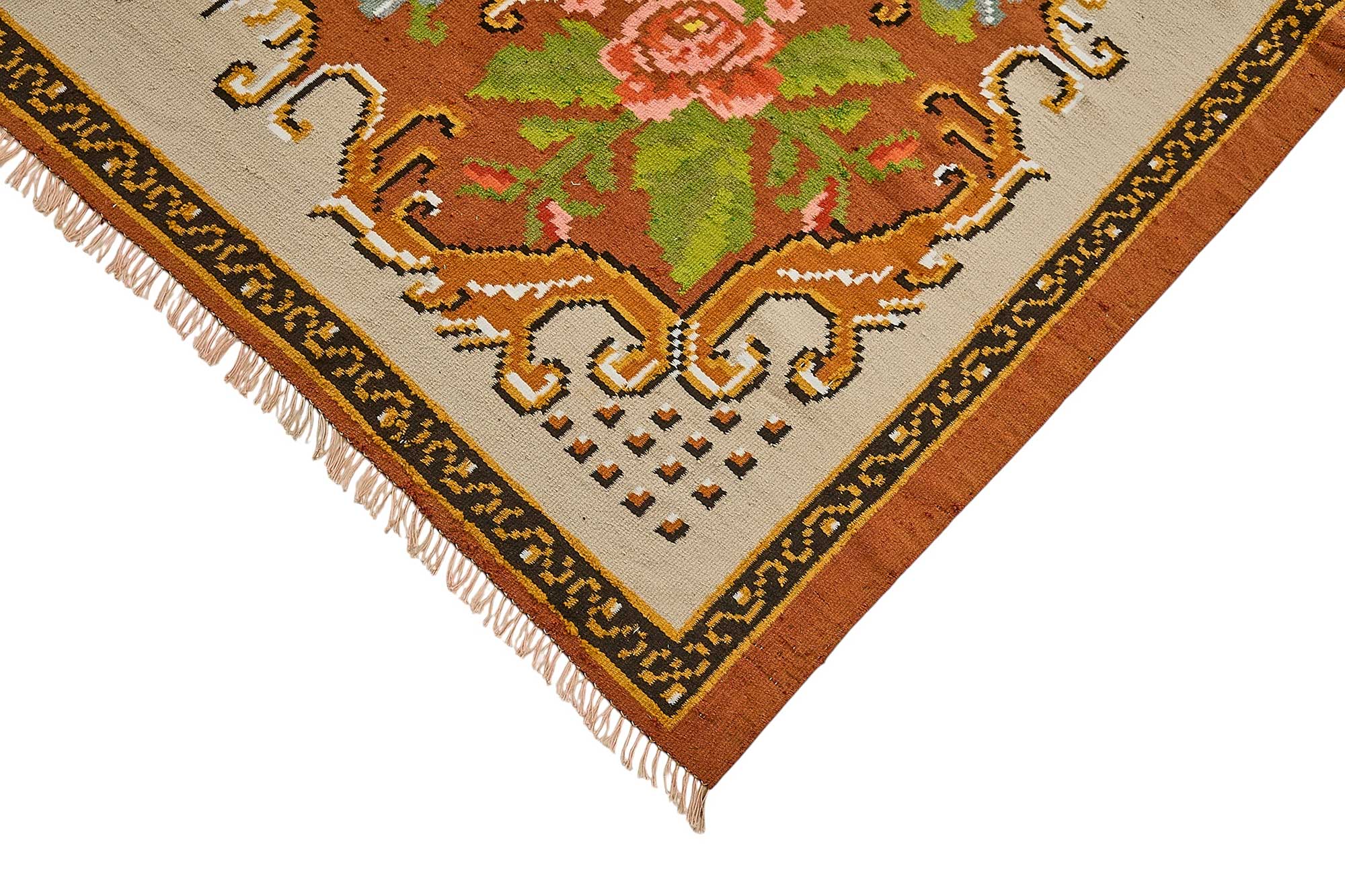 6x10 Beige Vintage Moldovan Kilim Rug - 51304