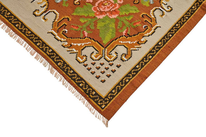 6x10 Beige Vintage Moldovan Kilim Rug - 51304