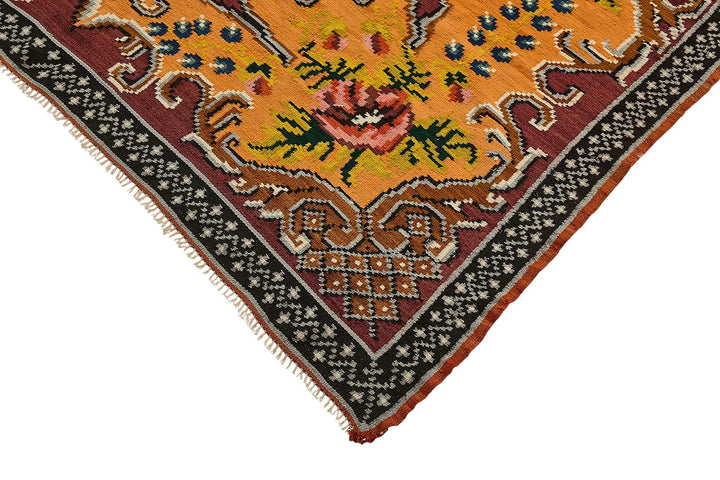 6x8 Orange Vintage Moldovan Kilim Rug - 51306