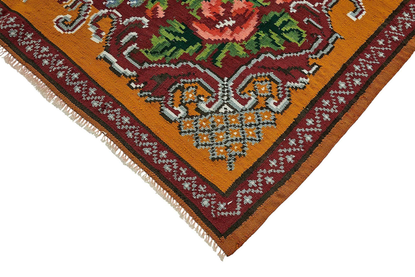 6x9 Orange Vintage Moldovan Kilim Rug - 51308