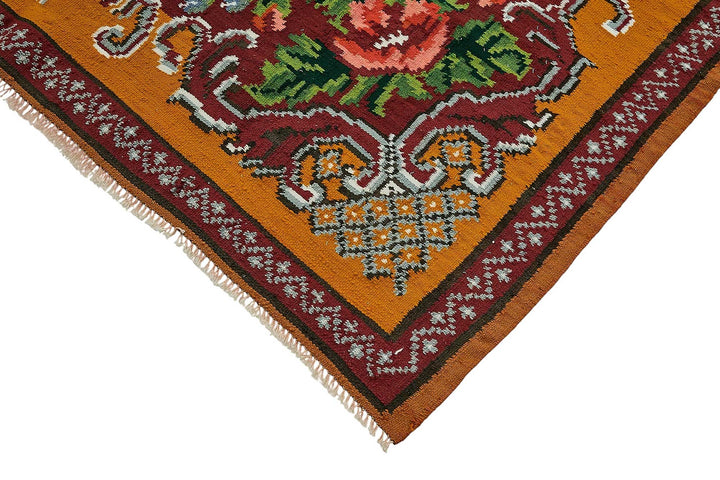 6x9 Orange Vintage Moldovan Kilim Rug - 51308
