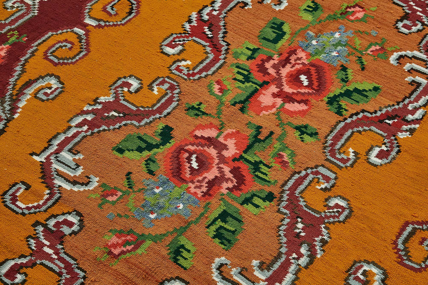 6x9 Orange Vintage Moldovan Kilim Rug - 51308