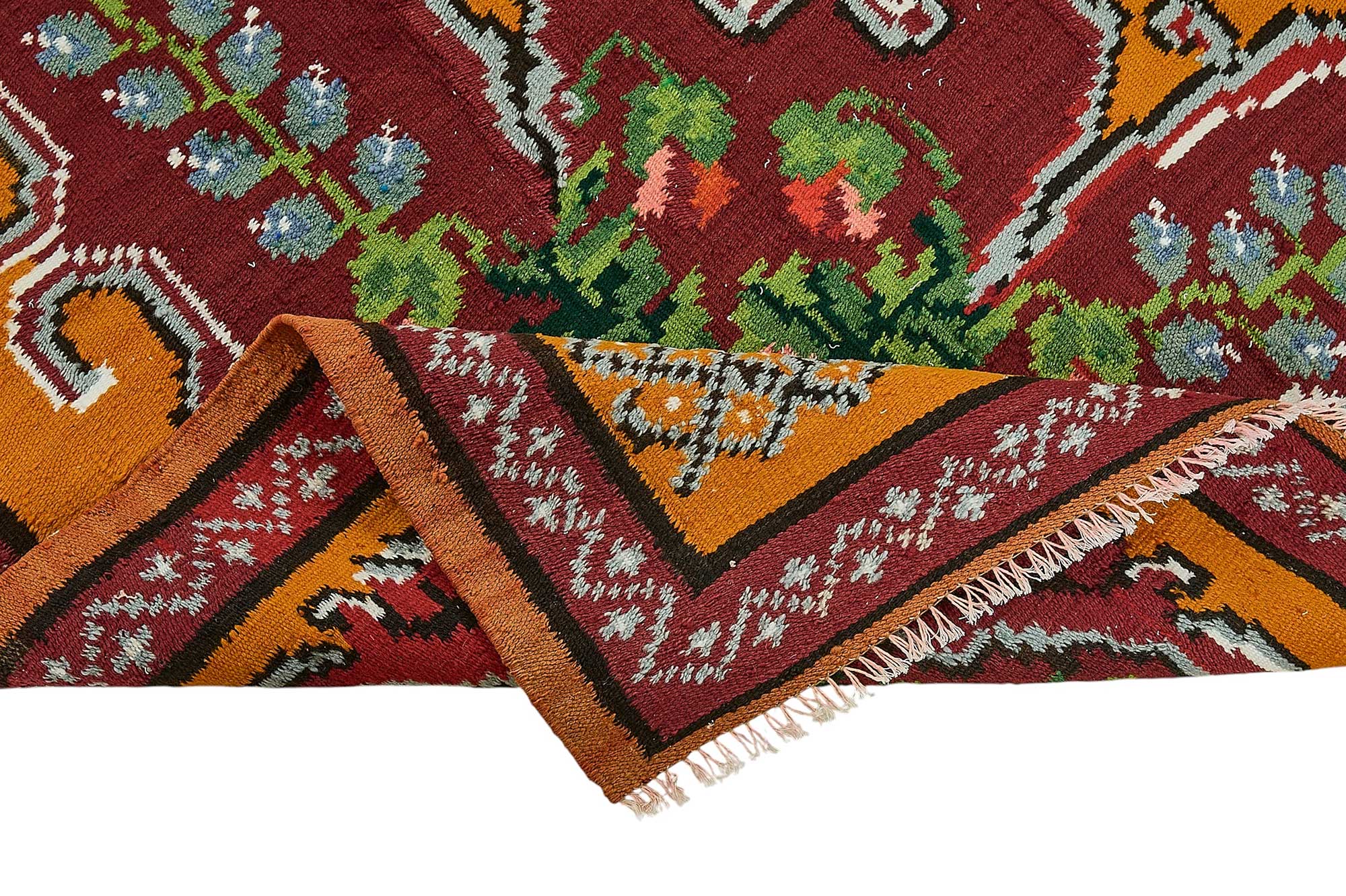 6x9 Orange Vintage Moldovan Kilim Rug - 51308