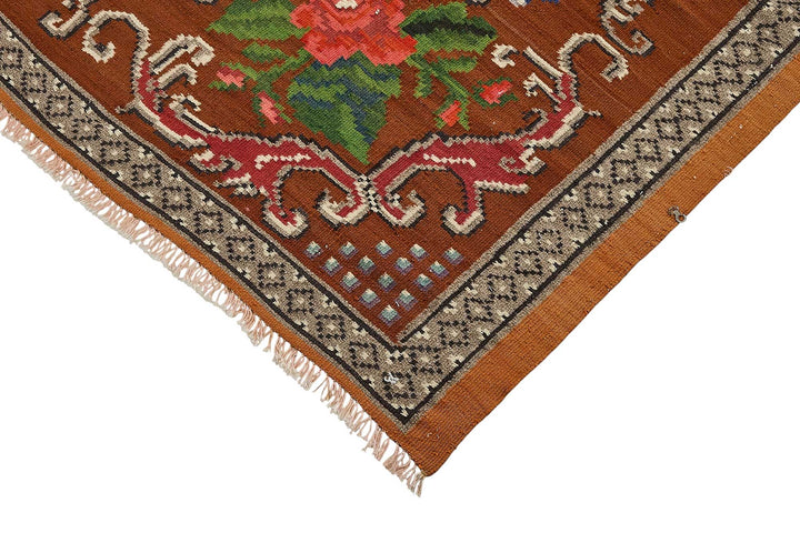 6x8 Orange Vintage Moldovan Kilim Rug - 51310
