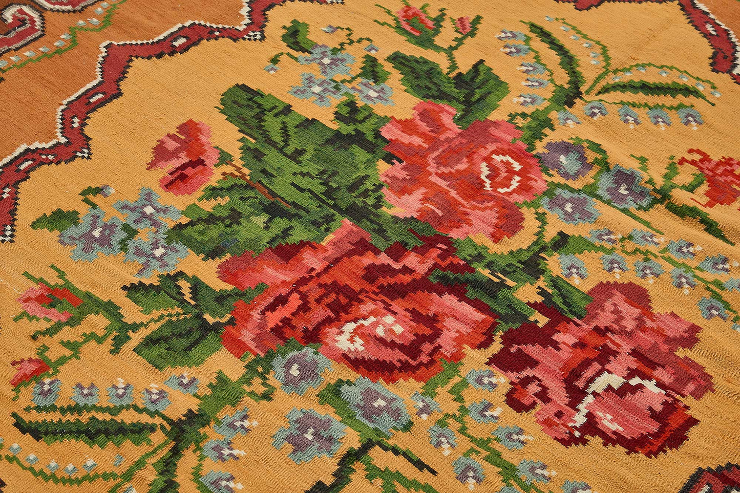 6x8 Orange Vintage Moldovan Kilim Rug - 51310