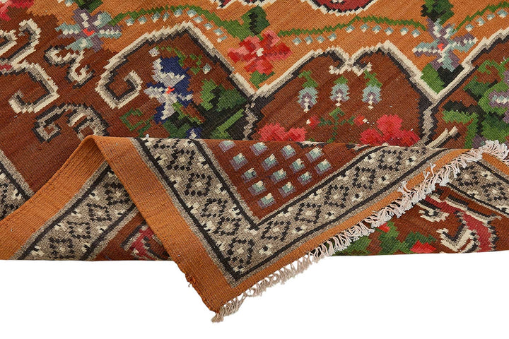 6x8 Orange Vintage Moldovan Kilim Rug - 51310