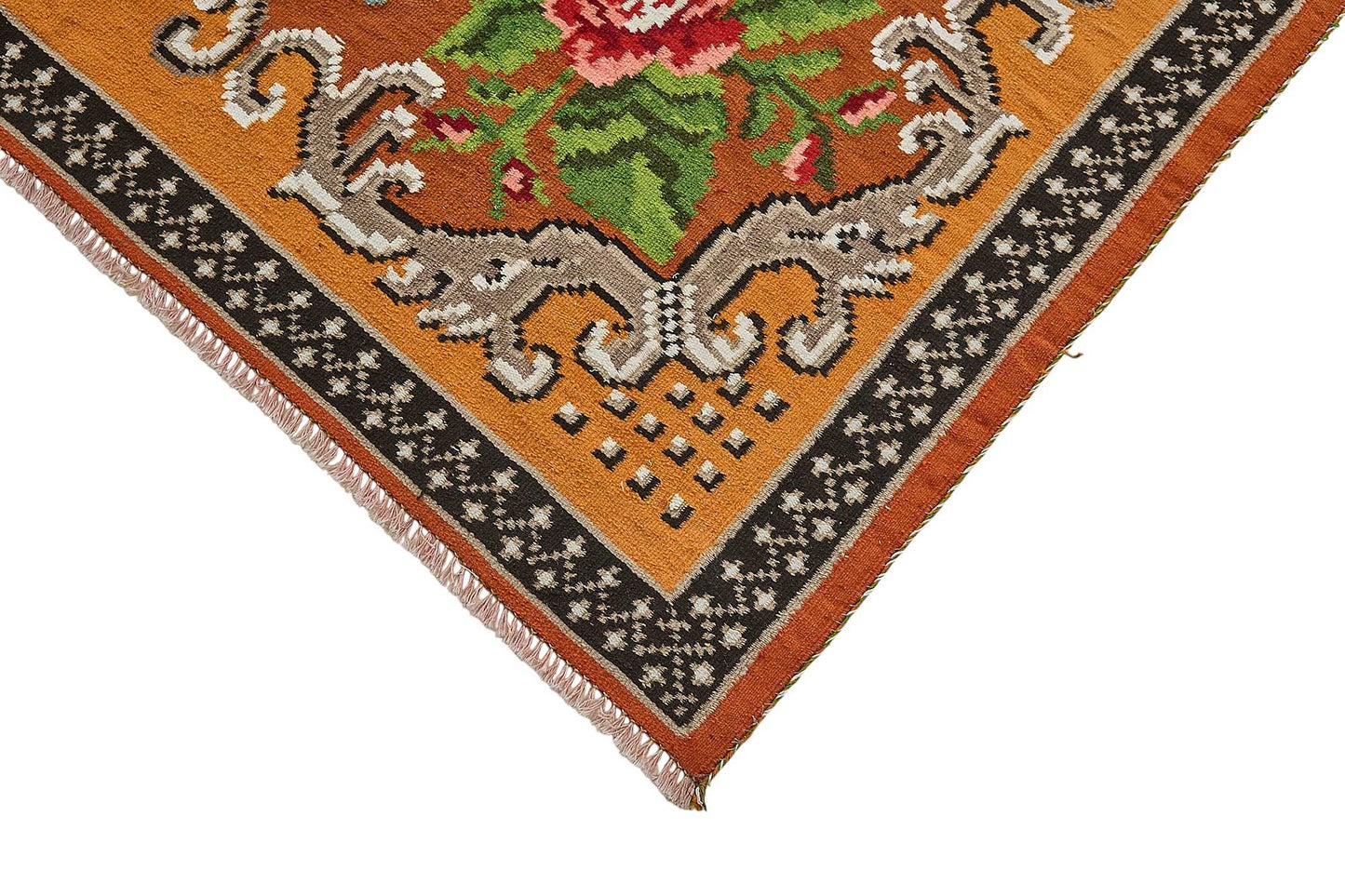 6x10 Orange Vintage Moldovan Kilim Rug - 51317