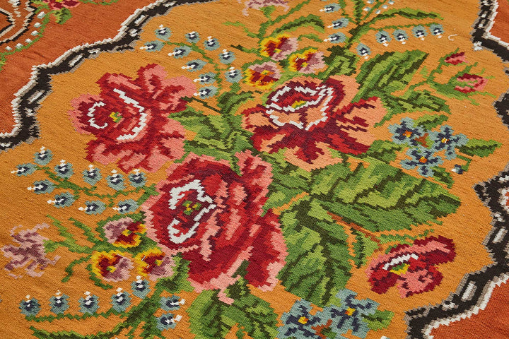 6x10 Orange Vintage Moldovan Kilim Rug - 51317
