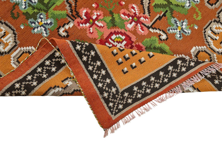 6x10 Orange Vintage Moldovan Kilim Rug - 51317