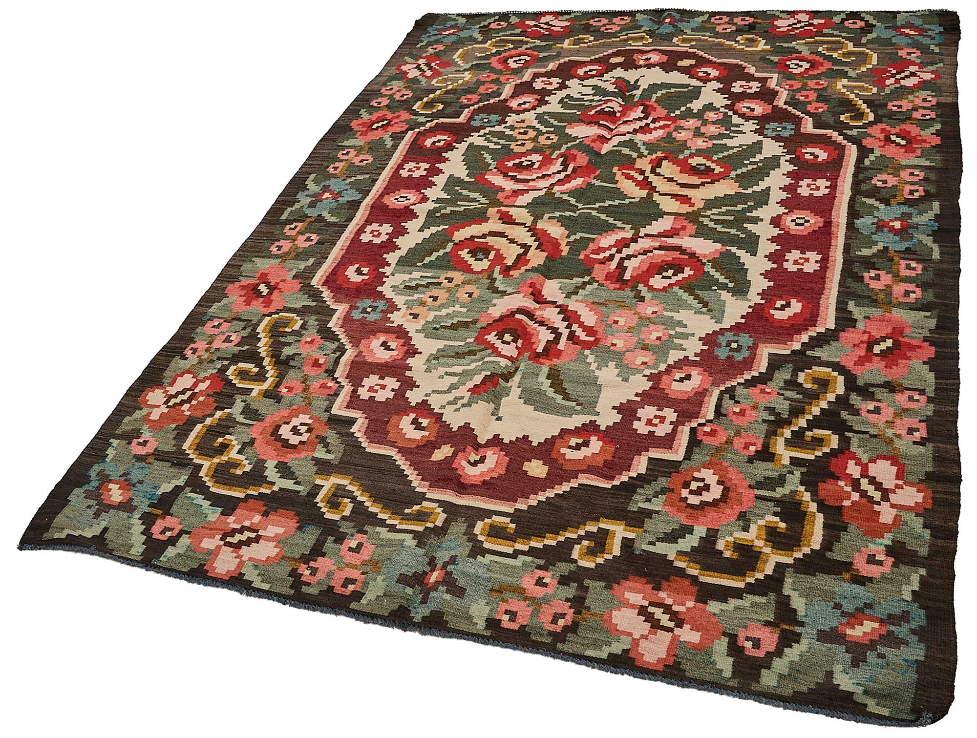 6x9 Black Vintage Moldovan Kilim Rug - 51318