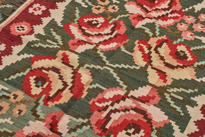 6x9 Black Vintage Moldovan Kilim Rug - 51318