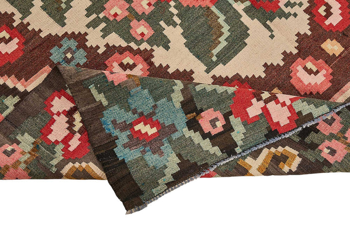 6x9 Black Vintage Moldovan Kilim Rug - 51318