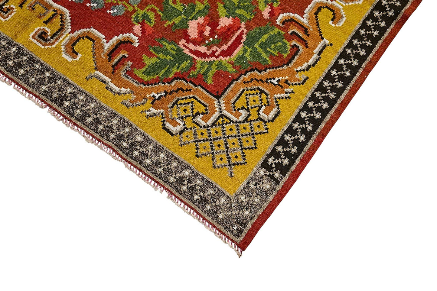 5x9 Yellow Vintage Moldovan Kilim Rug - 51319