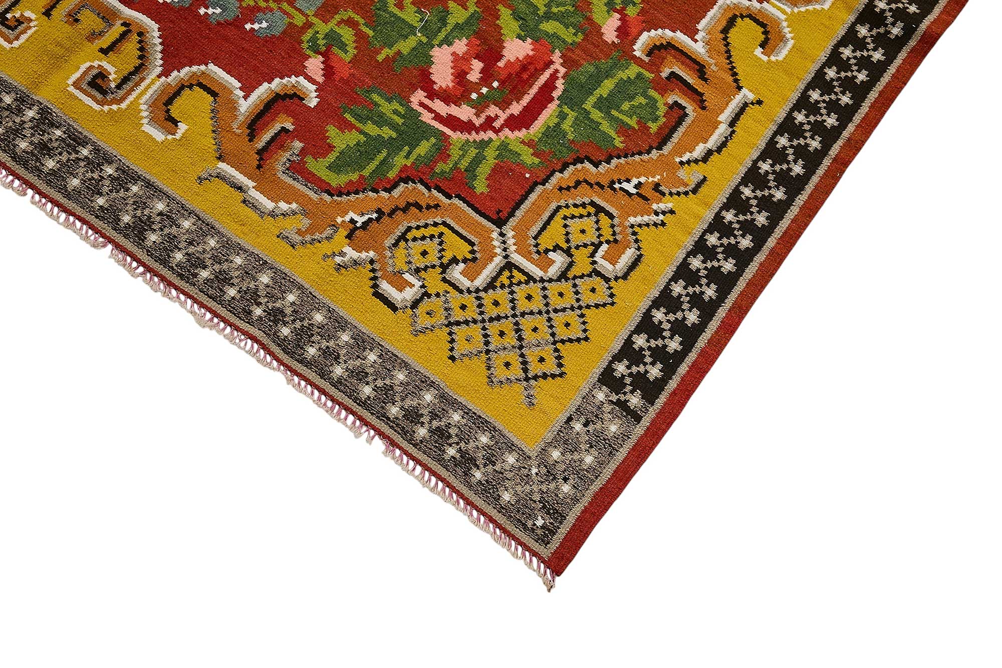5x9 Yellow Vintage Moldovan Kilim Rug - 51319