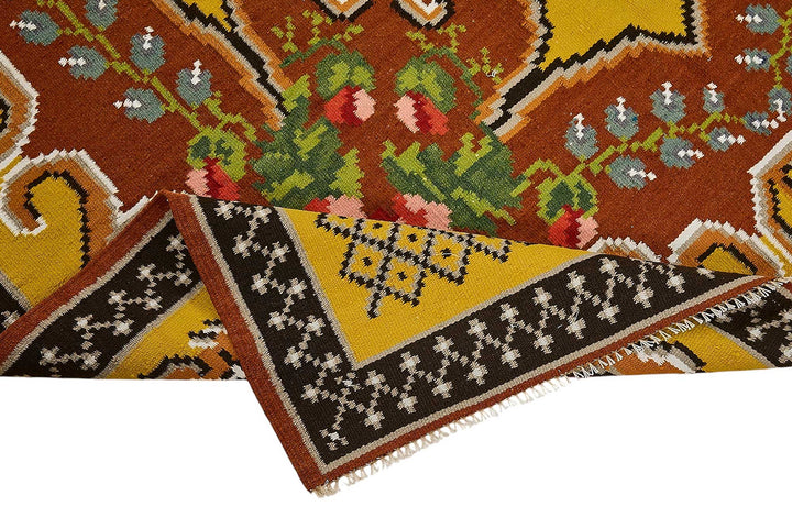 5x9 Yellow Vintage Moldovan Kilim Rug - 51319