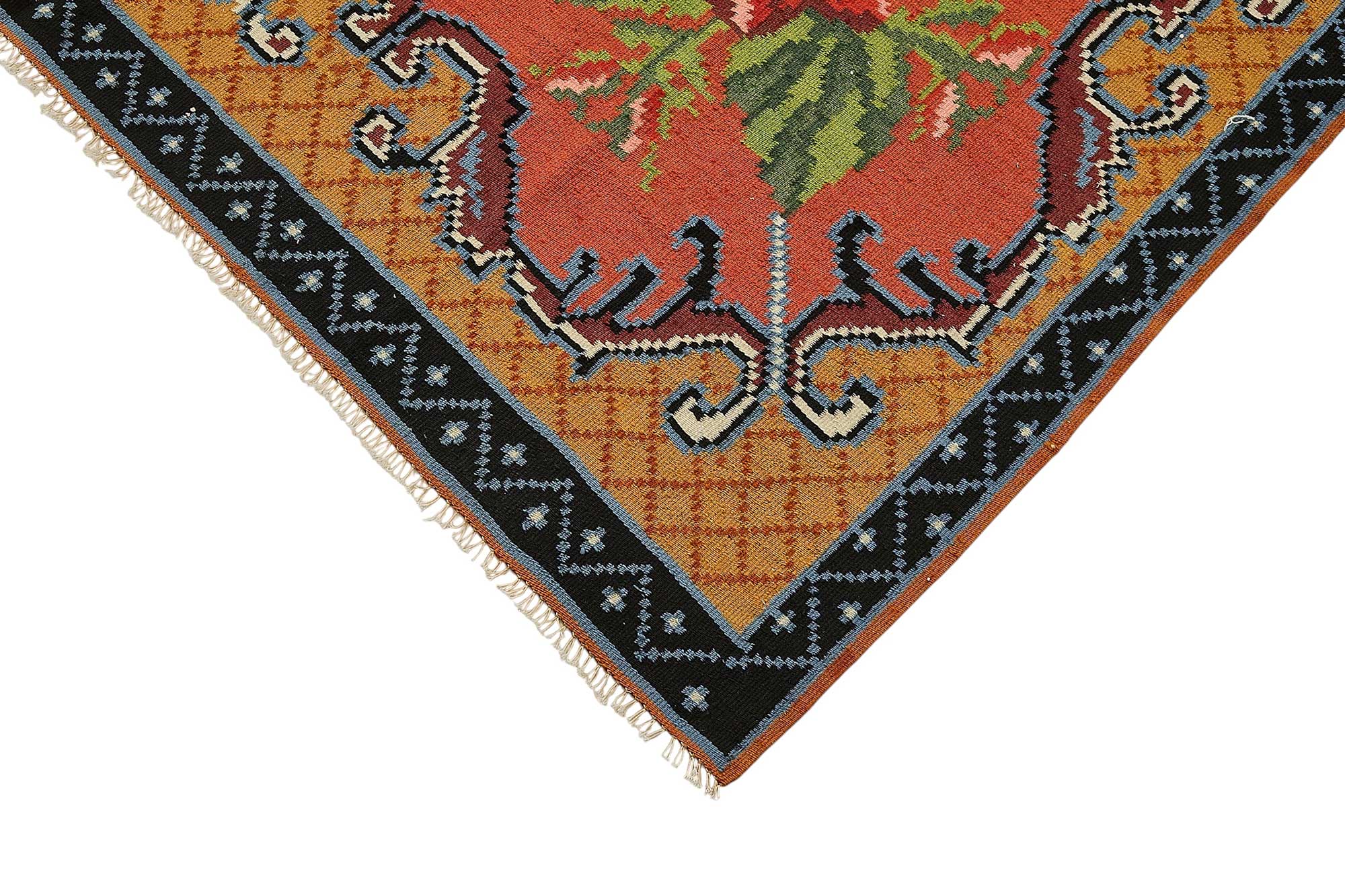 6x10 Black Vintage Moldovan Kilim Rug - 51323