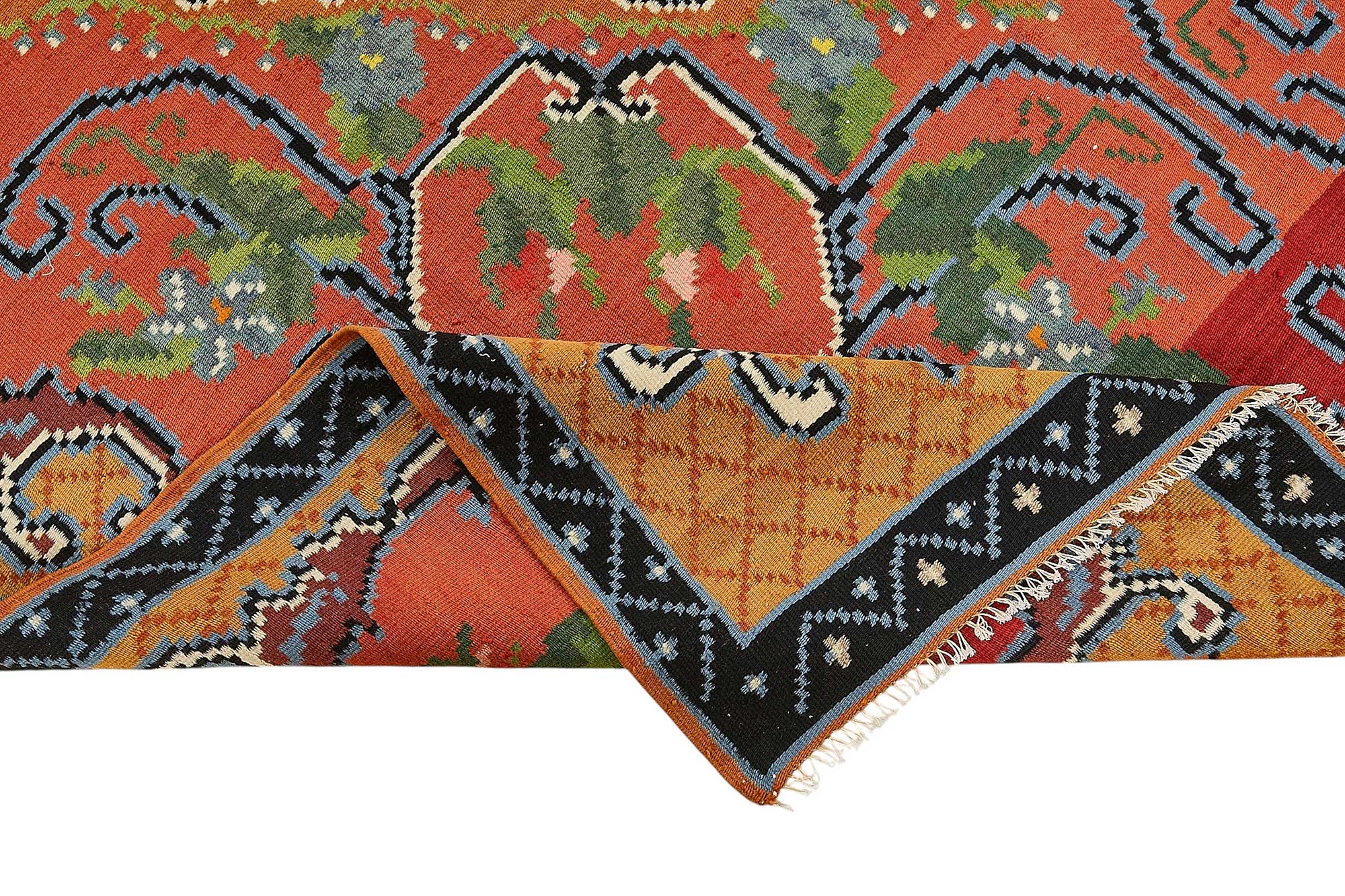 6x10 Black Vintage Moldovan Kilim Rug - 51323