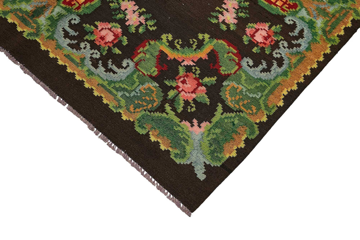 6x10 Brown Vintage Moldovan Kilim Rug - 51326