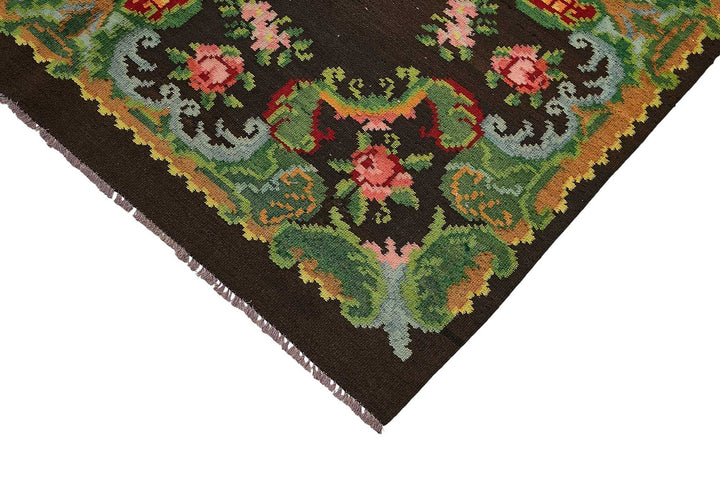 6x10 Brown Vintage Moldovan Kilim Rug - 51326