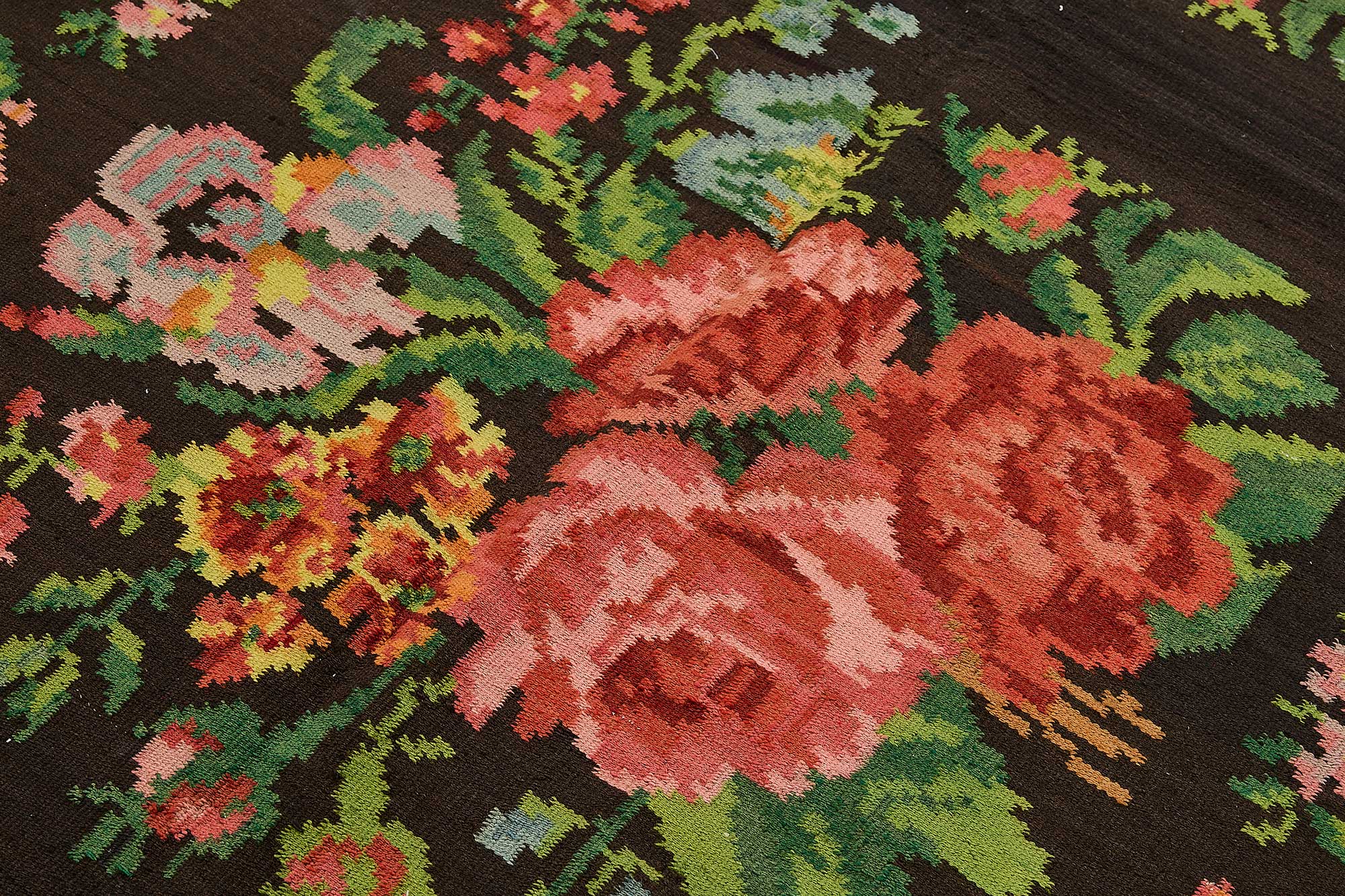 6x10 Brown Vintage Moldovan Kilim Rug - 51326